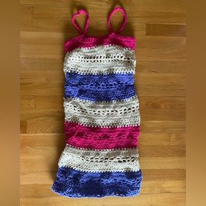 Handknit 4th of July American Flag Crochet Dress Size S